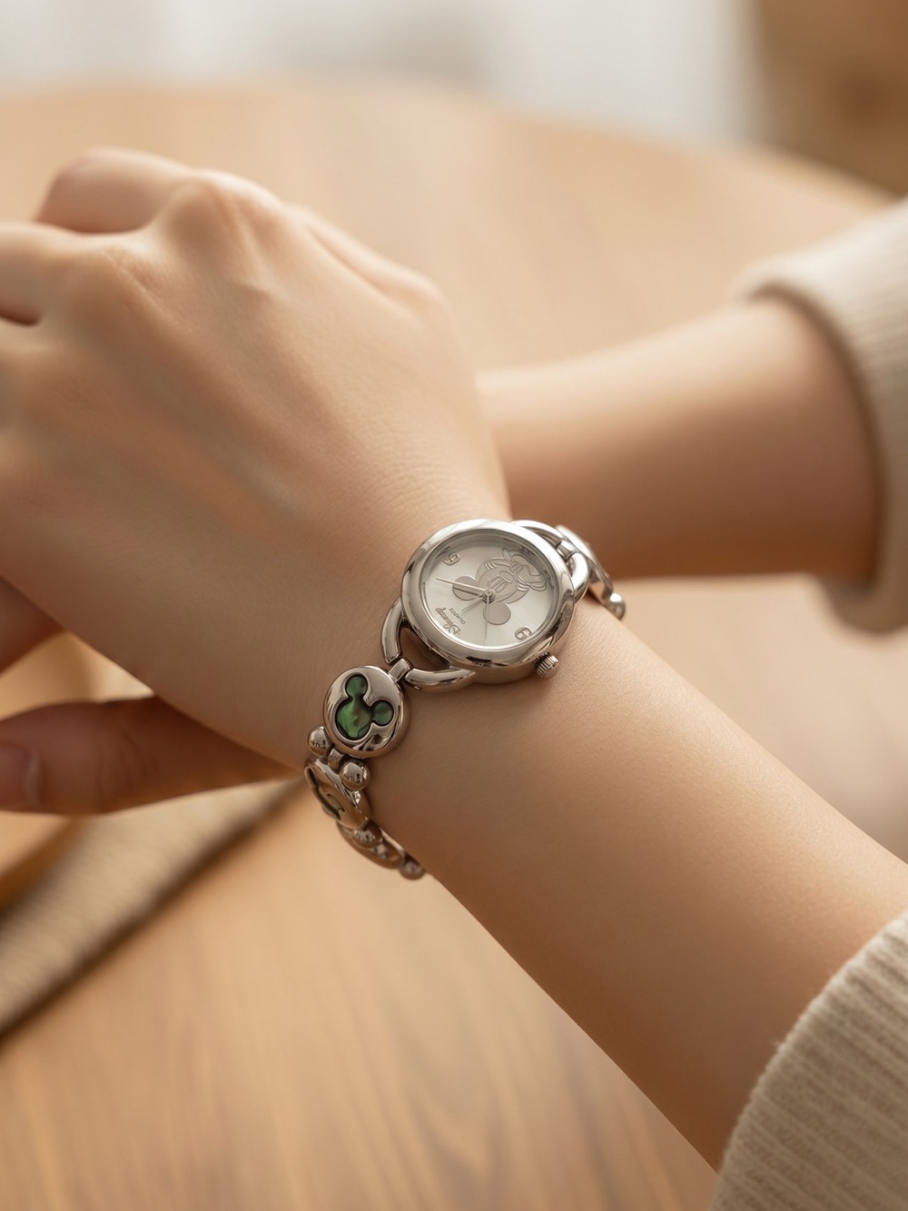 Disney Silver-tone Mickey Mouse Bracelet Watch with Logo Accents - Picture 5 of 5
